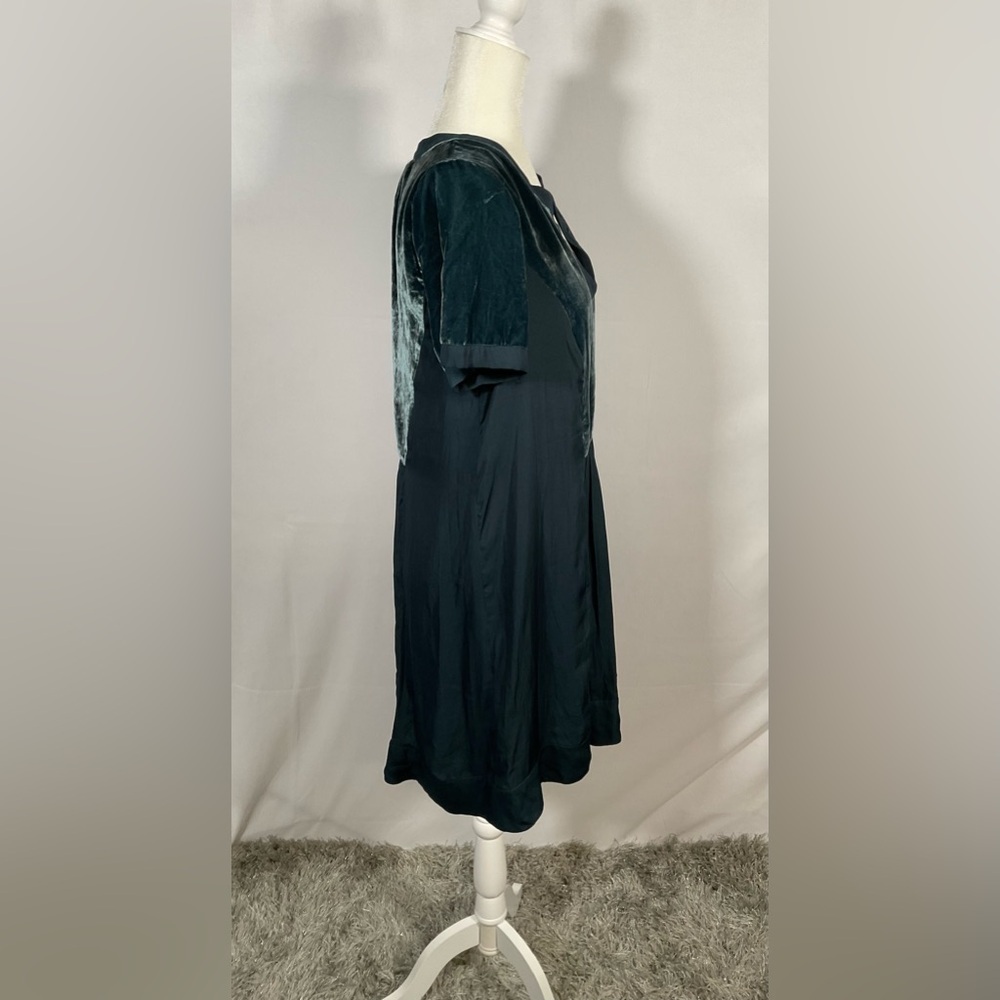 NWOT Anthropologie Maeve Ingrid Green Velour Mini Baby Doll Dres - Picture 3 of 4